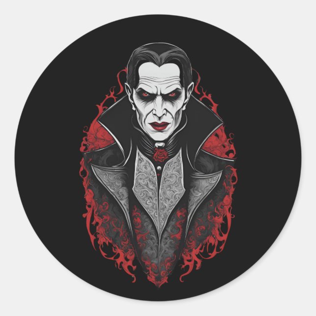 Halloween 9 Vampire, Horror, erschreckend vampire, Runder Aufkleber (Vorderseite)