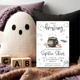 Halloween A Baby Brewing Baby Shower Einladung