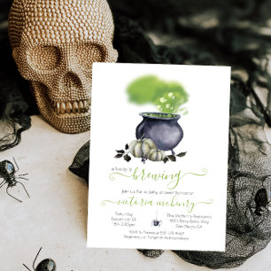 Halloween A Baby wird Caldron Baby Shower Einladung