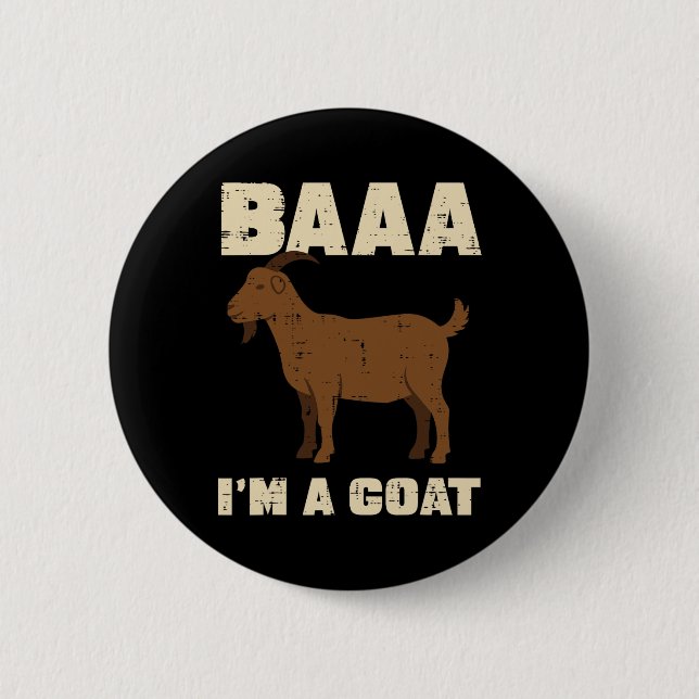 Halloween A Im Goat Funny Animal Costume Männer Fr Button (Vorderseite)