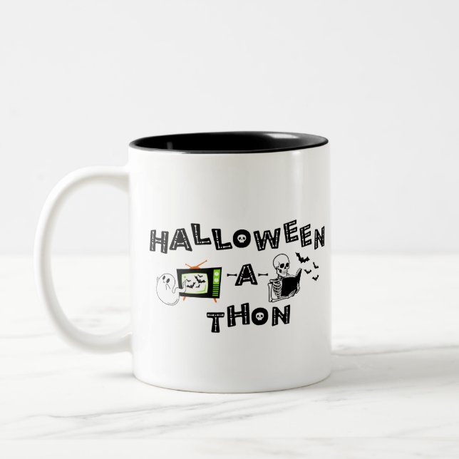 Halloween-a-thon 2-seitige Tasse (Links)