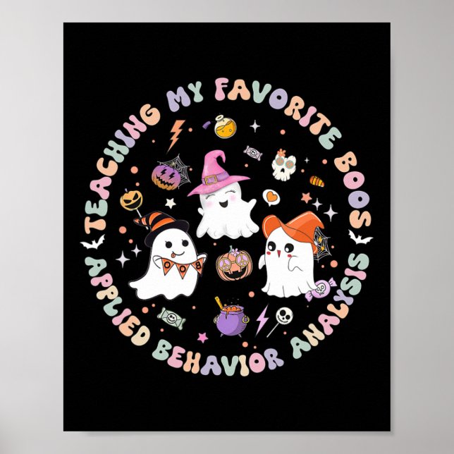 Halloween Aba Bcba Rbt Behavior Analyst Ghost Neur Poster (Vorne)