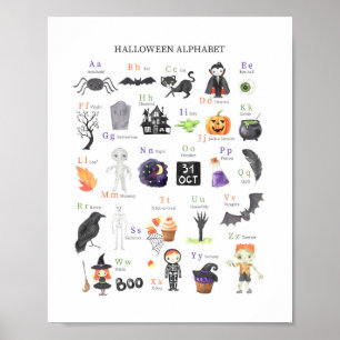 Halloween ABC Poster Guide d'étude pour enfants