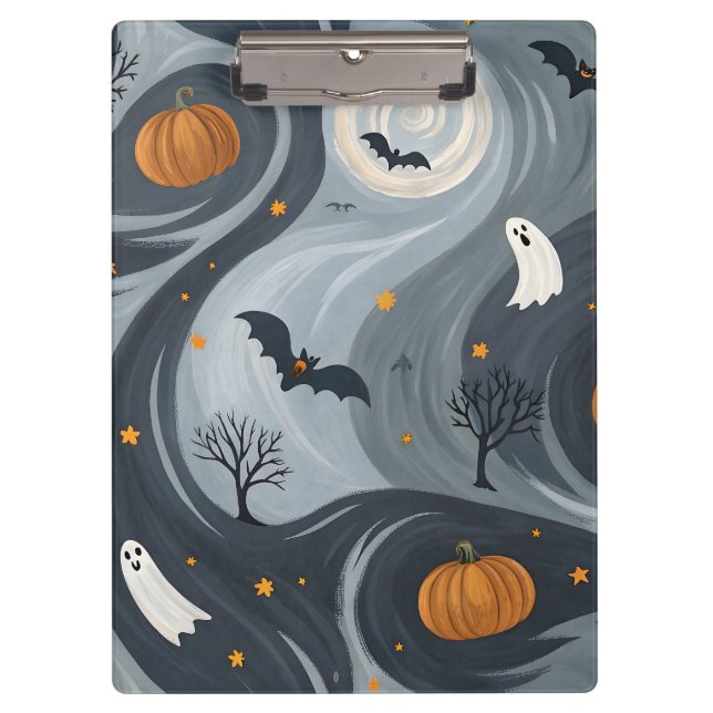 Halloween-Abend Klemmbrett (Vorderseite)