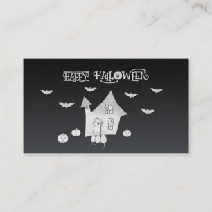 Halloween-Abend mit Spuk Haus, Fledermäusen, Kürbi Visitenkarte