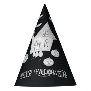 Halloween-Abend mit Spuk Haus, Fledermäusen, Party Partyhütchen