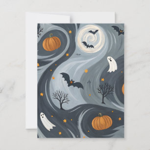 Halloween-Abend Postkarte