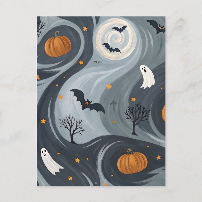 Halloween-Abend Postkarte (Vorderseite)