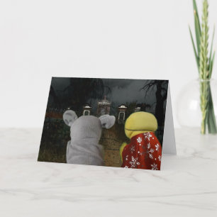 Halloween-Abenteuer. Grußkarte Karte