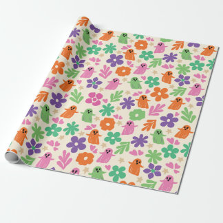 Halloween Abstrakte Florals Stars Geschenkpapier