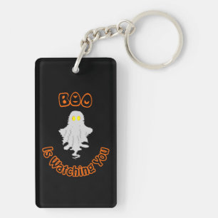 Halloween-Acrylbadge Boo beobachtet dich Schlüsselanhänger