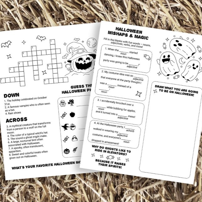 Halloween Activity Worksheet für Kinder Flyer (Von Creator hochgeladen)