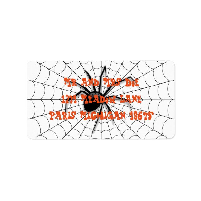 Halloween Address Labels/Spider und Web Adressaufkleber (Vorne)
