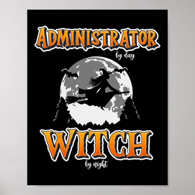 Halloween Administrator Hexan Funny Administration Poster (Vorne)
