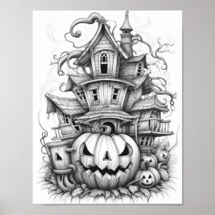 Halloween Aduloring Poster