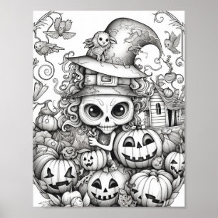 Halloween Aduloring Poster