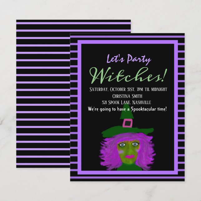 Halloween Adult Hexen Party Einladung (Vorne/Hinten)