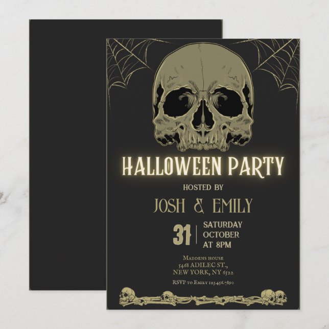 Halloween Adult Party Scully Einladung (Vorne/Hinten)