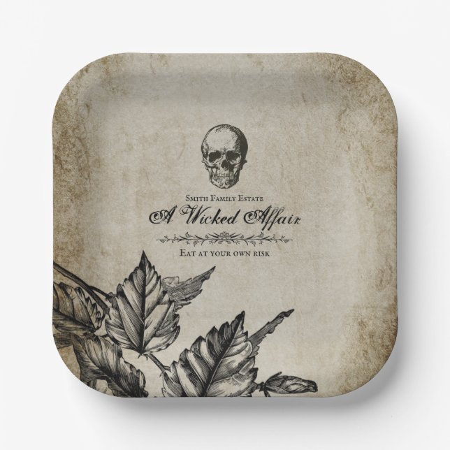 Halloween-Affäre - Vintage Angewohnheit Pappteller (Vorderseite)