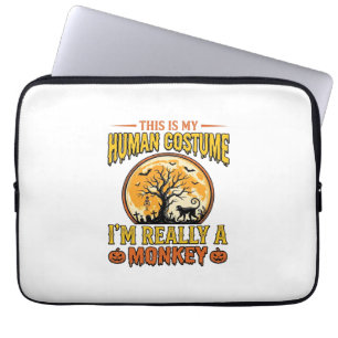 Halloween-Affen-Kostüm Vintage-Shirt-Design_1 Laptopschutzhülle