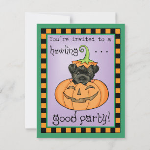 Halloween Affenpinscher Einladung