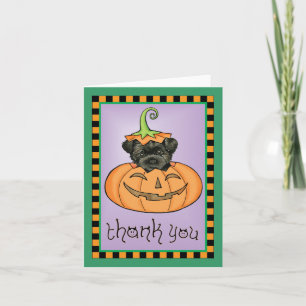 Halloween Affenpinscher Vielen Dank Dankeskarte