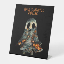 Halloween Affirmation Ghost-Spaß Sockelschild