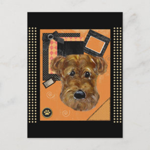 HALLOWEEN AIREDALE POSTKARTE
