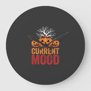 Halloween aktuelles Stimmung Kürbis Baum Design Große Wanduhr