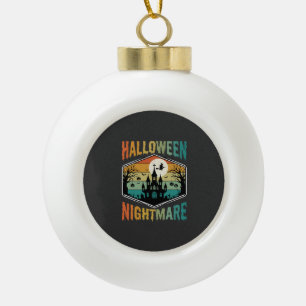 Halloween-Albtraum Geisterburg Retro Vektor Keramik Kugel-Ornament