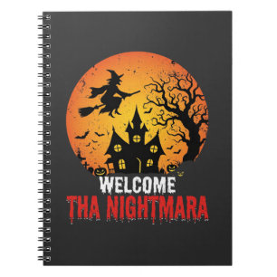 Halloween-Albtraum-Hexen-Haus-Design Notizblock