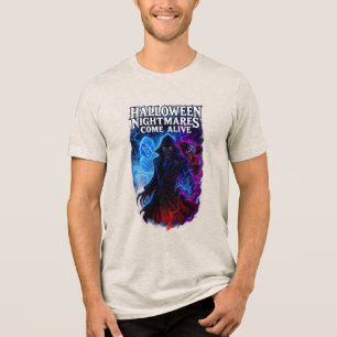 Halloween-Albträume werden lebendig – Gruseliger H Tri-Blend Shirt