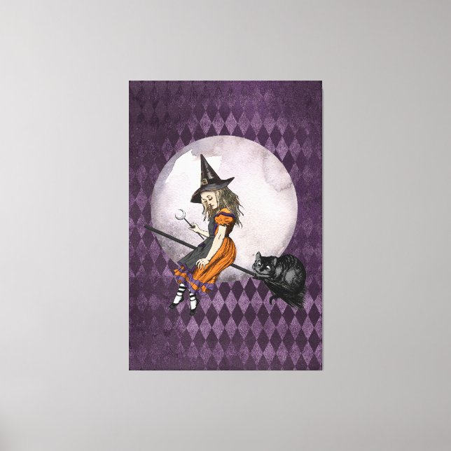 Halloween Alice im Wunderland Cheshire Cat Moon Leinwanddruck (Vorderseite)