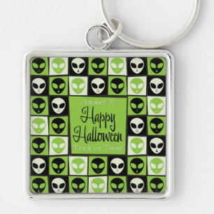 Halloween-Alien-Mosaik Schlüsselanhänger