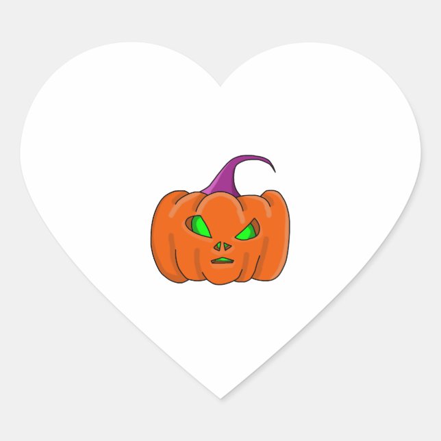 Halloween Alien Pumpkin Herz-Aufkleber (Vorderseite)