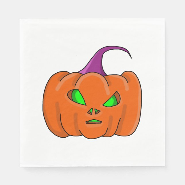 Halloween Alien Pumpkin Serviette (Vorderseite)