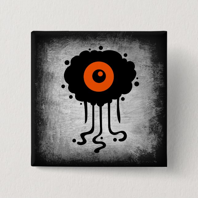 Halloween-Alien-Zyklop-Button Button (Vorderseite)