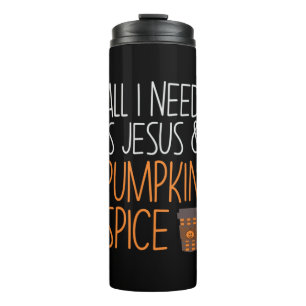 Halloween All I Need Is Jesus And Pumpkin Birthday Thermosbecher