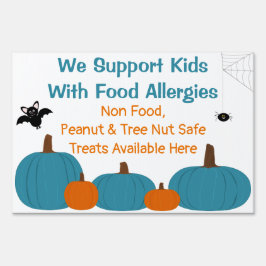 Halloween Allergie Free Aquamarin Pumpkin Gartenschild