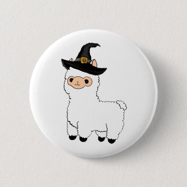 Halloween Alpaca Button (Vorderseite)