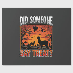Halloween-Alpaka-Friedhof Hat jemand Leckerli gesa Geschenkpapier