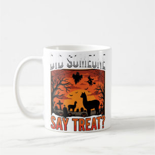 Halloween-Alpaka-Friedhof Hat jemand Leckerli gesa Kaffeetasse