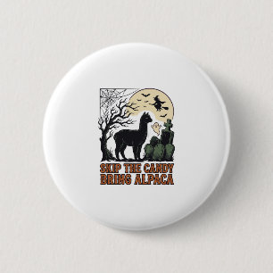 Halloween-Alpaka-Shirt Süß Gruselig Vintage Tier  Button