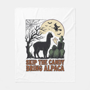 Halloween-Alpaka-Shirt Süß Gruselig Vintage Tier Fleecedecke