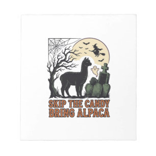 Halloween-Alpaka-Shirt Süß Gruselig Vintage Tier Notizblock