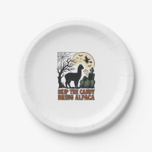 Halloween-Alpaka-Shirt Süß Gruselig Vintage Tier Pappteller