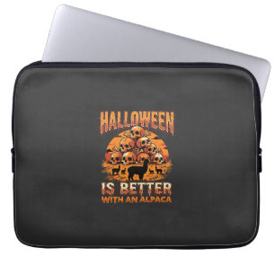 Halloween-Alpaka-Totenkopf-Stapel Retro-Horror-Des Laptopschutzhülle