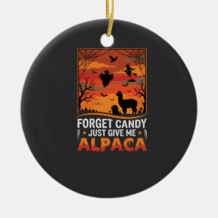 Halloween Alpaka vergisst Süßigkeiten Gruseliger V Keramik Ornament