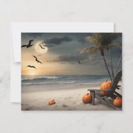 Halloween am Strand - Blank Notecard Einladung