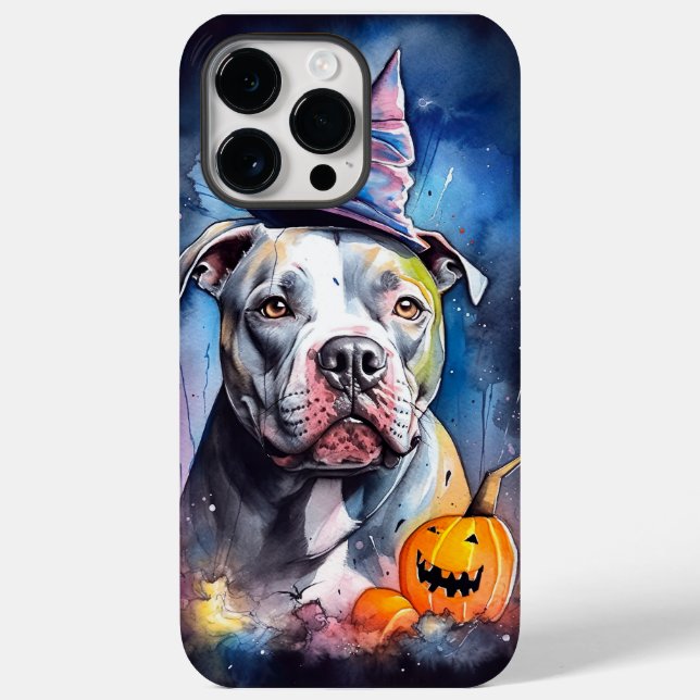 Halloween American Staffordshire with Pumpkins Case-Mate iPhone 14 Pro Max Hülle (Rückseite)